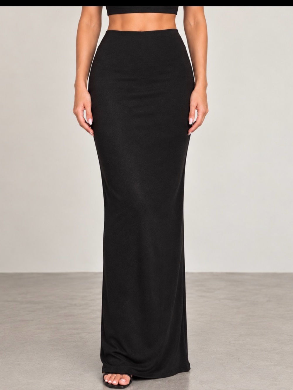 Antistar High-Waist Black Maxi Skirt - Sleek Everyday Style